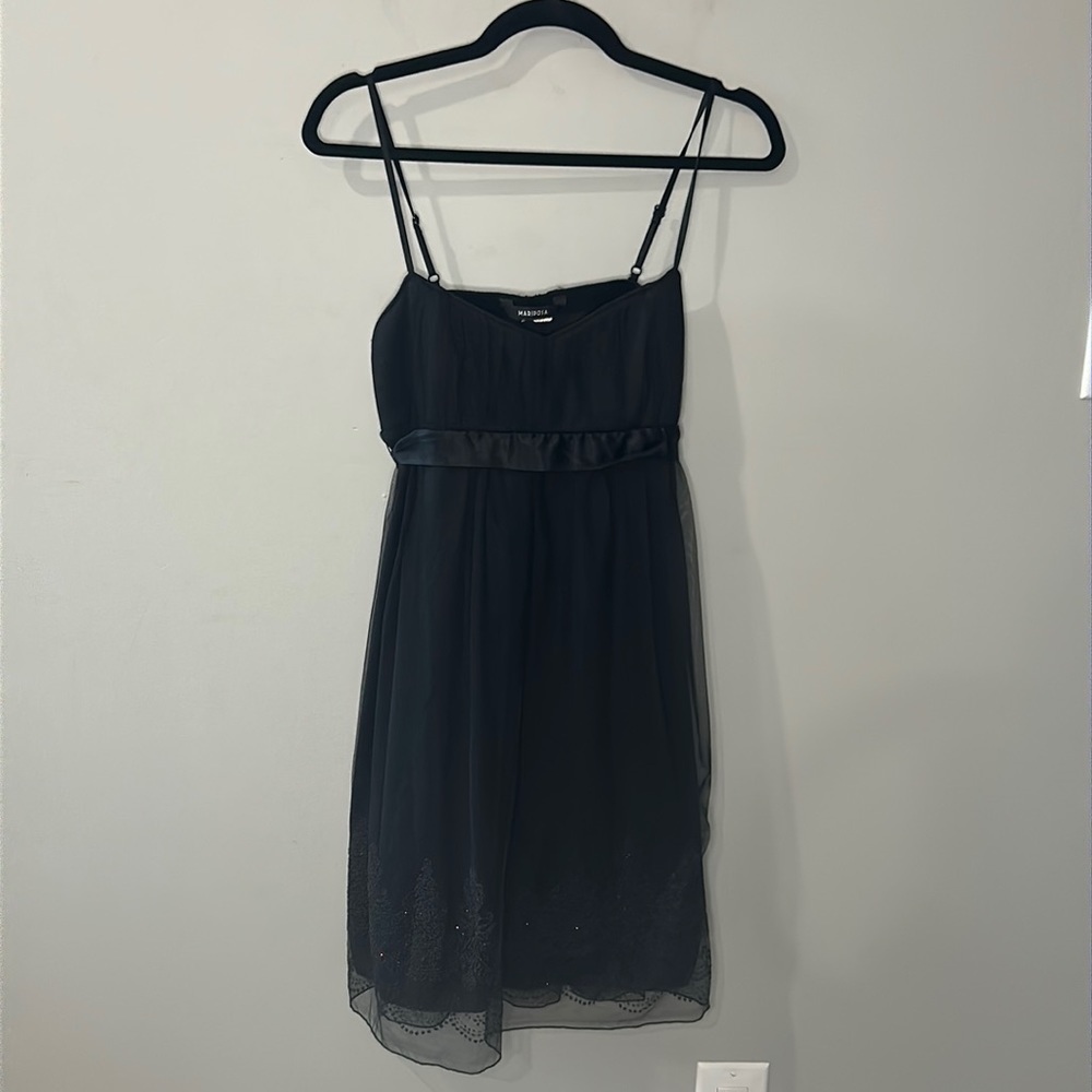 Vintage Mariposa Babydoll Dress Black Beaded Grunge Whimsigoth Approx Women's S